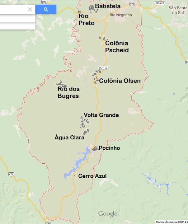 Mapa de Rio Negrinho